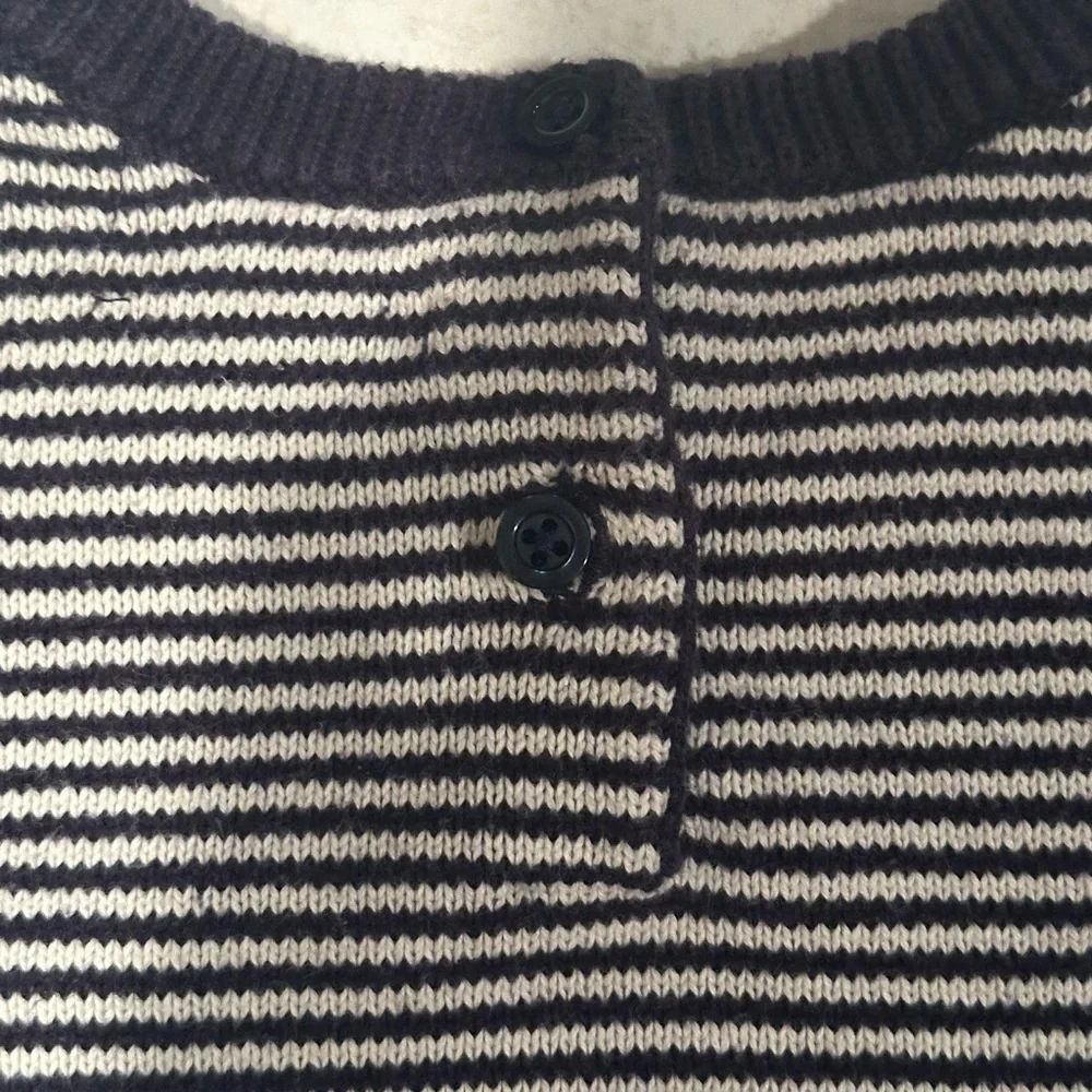 Baby Gap Navy White Striped Whale Sweater Knit Pullover Nautical 12-18M